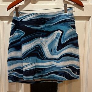 FORAY GOLF Blue and White Swirl Skort